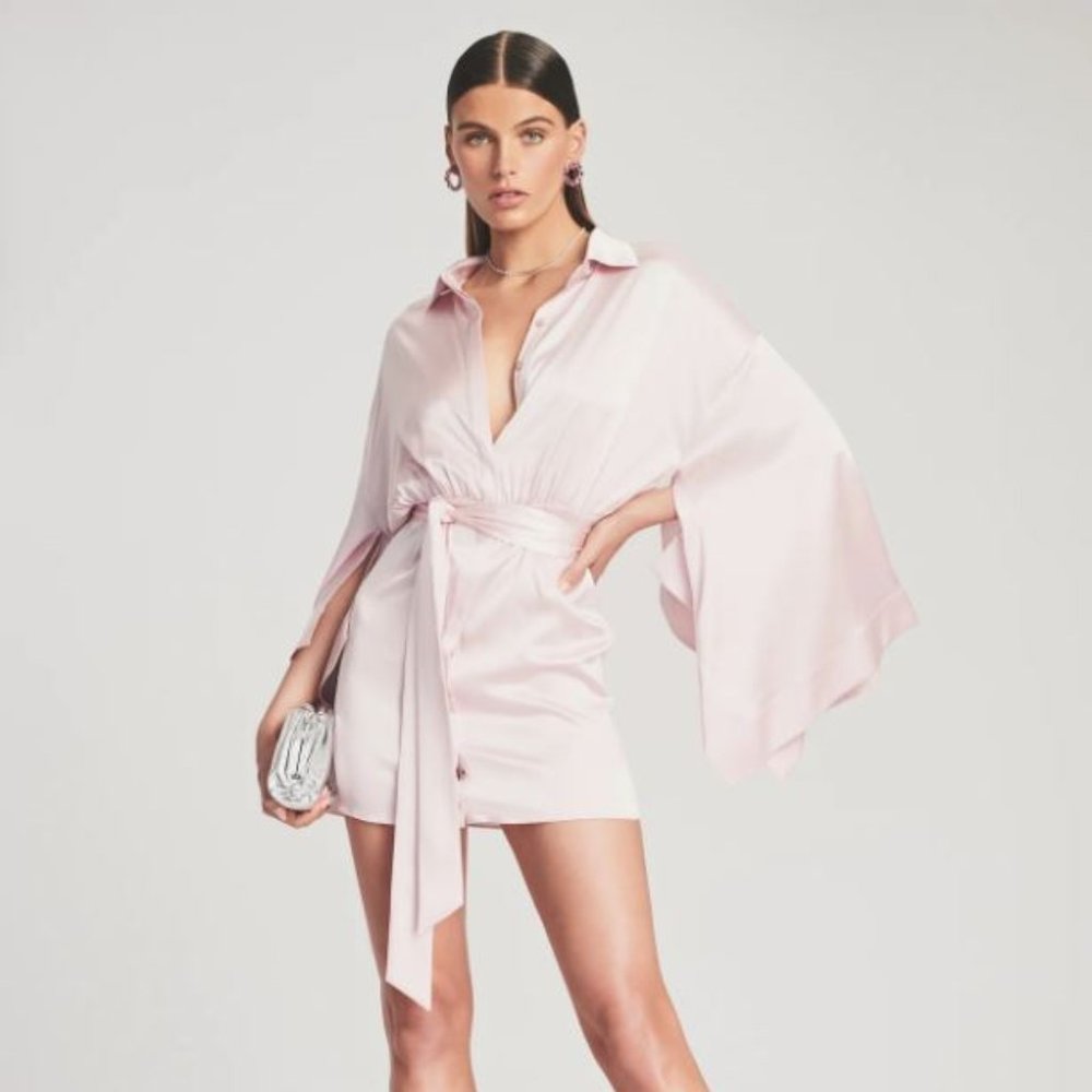 Retrofete Scottie Silk Dress (NWT), Pastel Pink